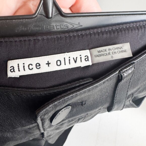 Alice and Olivia Flared Leather Jeans 0 - Picture 8 of 8